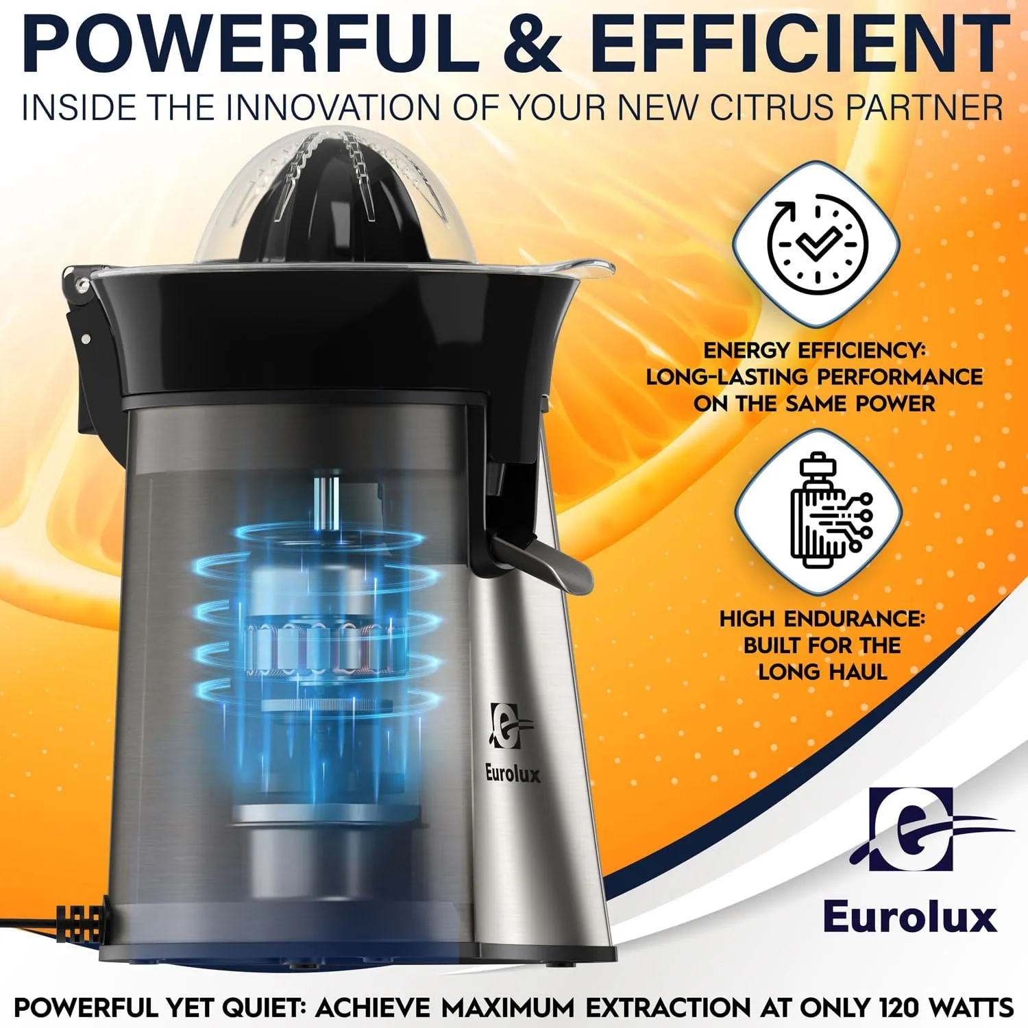 The parts that touch juice lift off in one motion, and the base stays on the counter.
