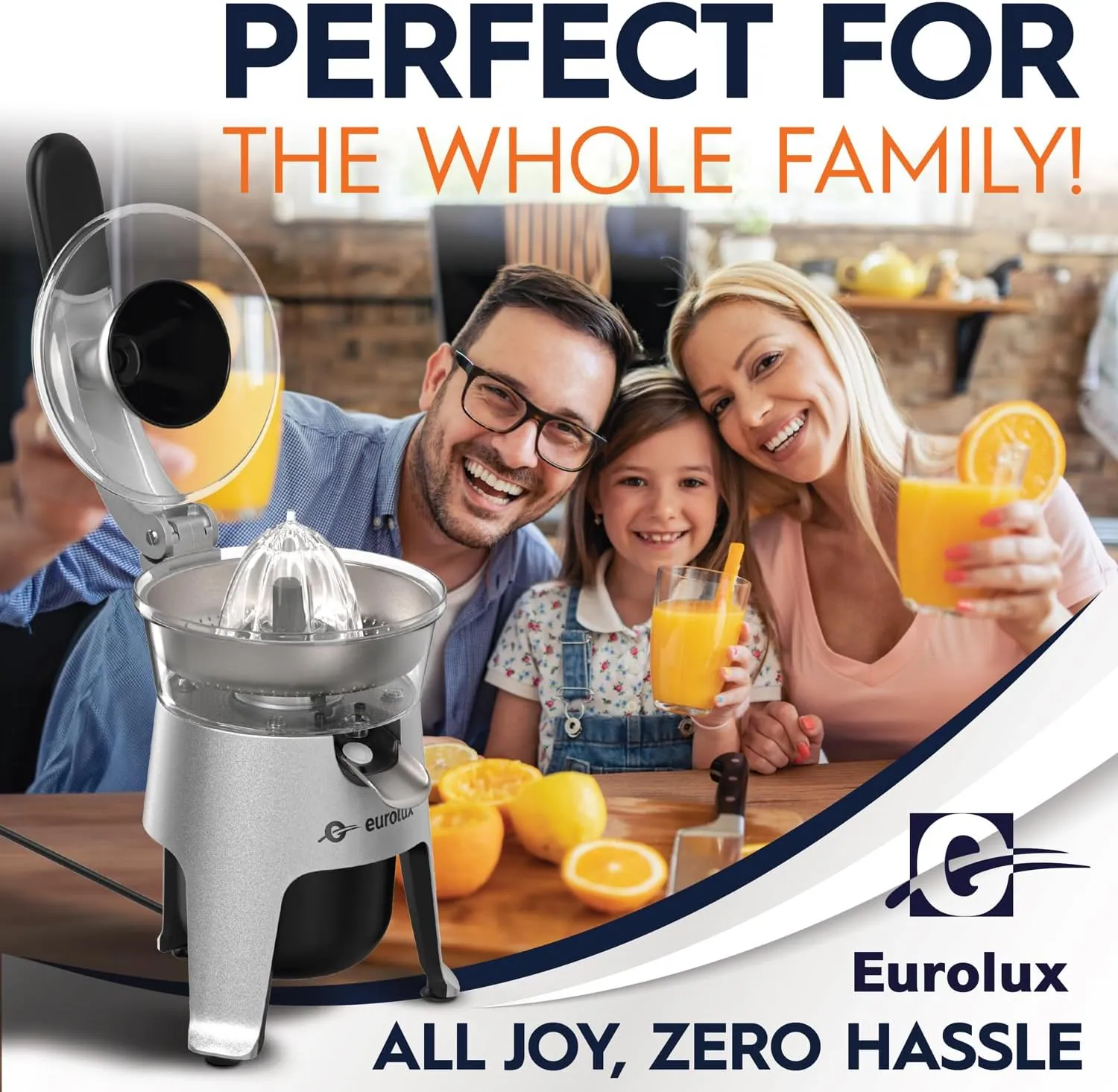Die-Cast Stainless Steel Electric Citrus Juicer, listing photo